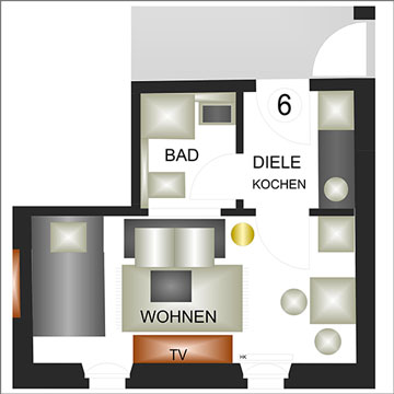 Grundriss - Appartement Klein